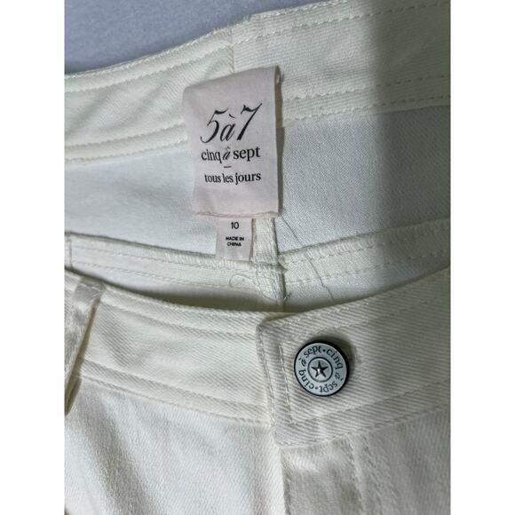 Cinq á Sept Shanis Pant High Waist Flare with Slit  Color Creme Size 10. NWOT - Picture 3 of 12